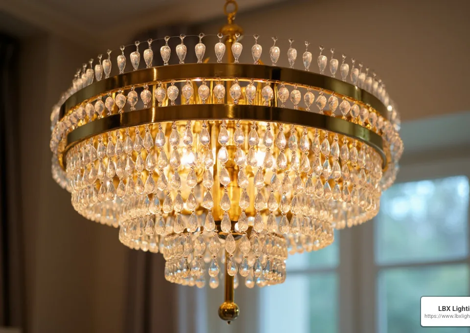 gold crystal pendant light